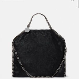 Black Chain-Trimmed leather Bag like Falabella